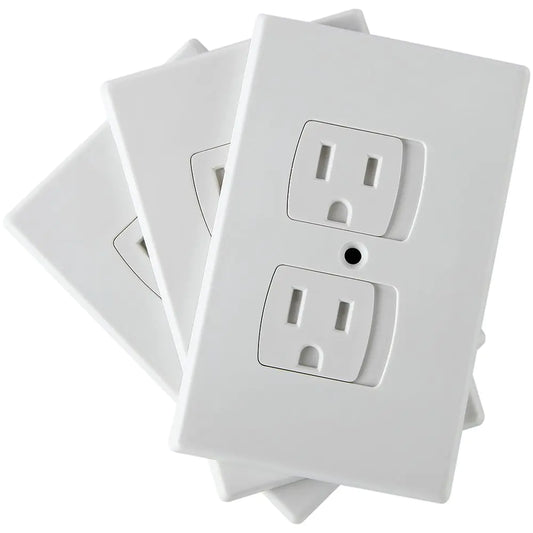 Jambini Self-Closing Baby Proof Outlet Covers Baby Proofing - An Alternative To Plug Covers for Electrical Outlets and Outlet Protectors (3 pack)